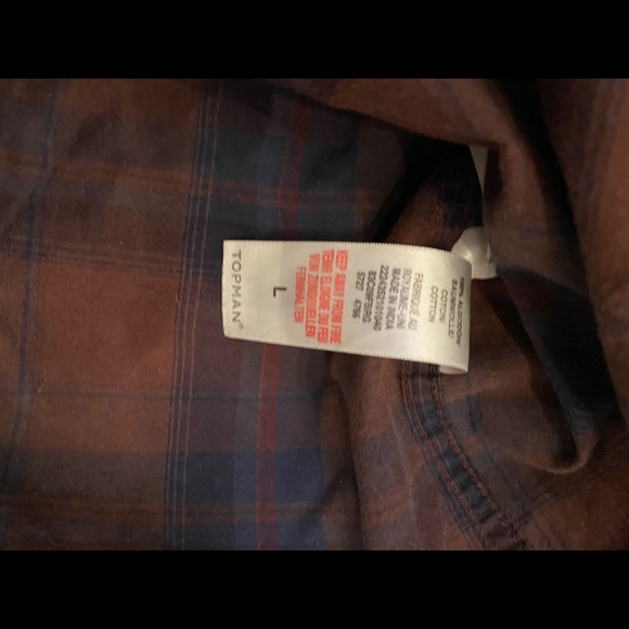 Topman Red Tartan Check Button Up Shirt - Picture 6 of 6